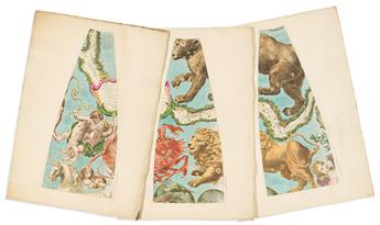 (GLOBES.) Vincenzo Coronelli; and Jean-Baptiste Nolin. Orbis Coelestis Typus - [set of hand-colored engraved segments to construct